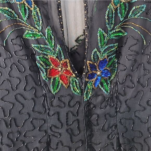 VINTAGE SCALA Beaded 80s Embellished Dress - Picture 11 of 16